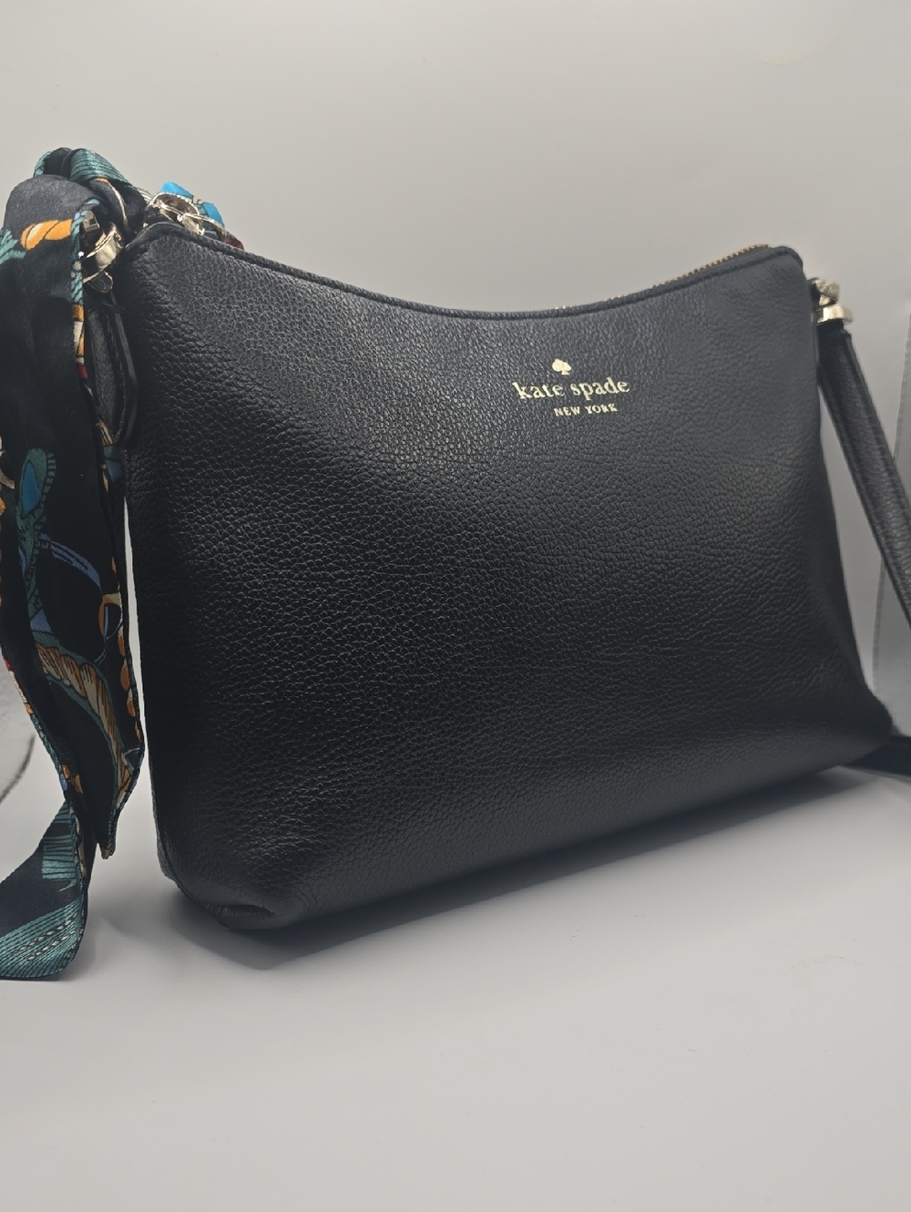 Kate Spade Black Crossbody with Floral Accent